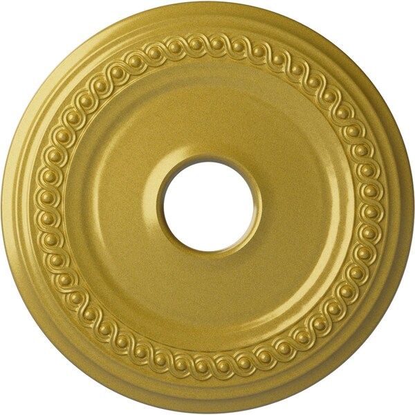 Ekena Millwork Classic Ceiling Medallion (Fits Canopies up to 12 3/4"), 18 5/8"OD 4"ID x 1 1/8"P, Rich Gold CM19CLRGS - main